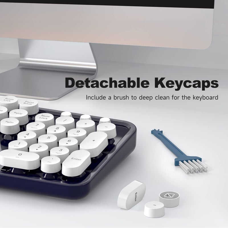 Atelus Computer Keyboards Wired, Full Size 104 Keys Typewriter Keyboard with Number Pad, Plug Play USB Keyboard for PC Laptop Desktop Windows (Dark Blue) - Image 5